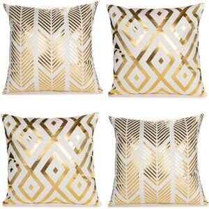 Home Decorative Set of 4 Throw Pillow Covers Gold Foil Pillow Covers 18